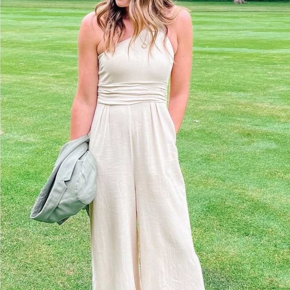 Linen Cream/Stone Jumpsuit